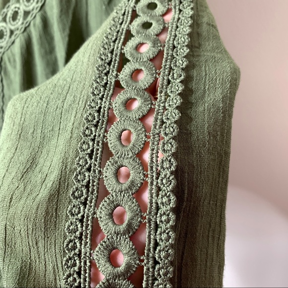 NWT Zac & Rachel Olive Boho Blouse Sz 1X - Picture 6 of 7